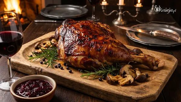 Pieczeń z sarny z borówką i rozmarynem
