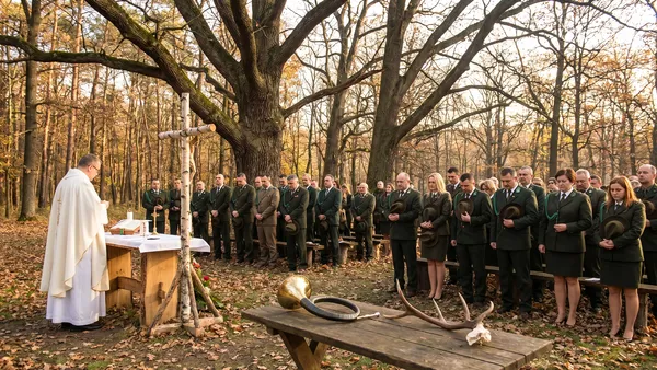 Msza hubertowska pod starym dębem